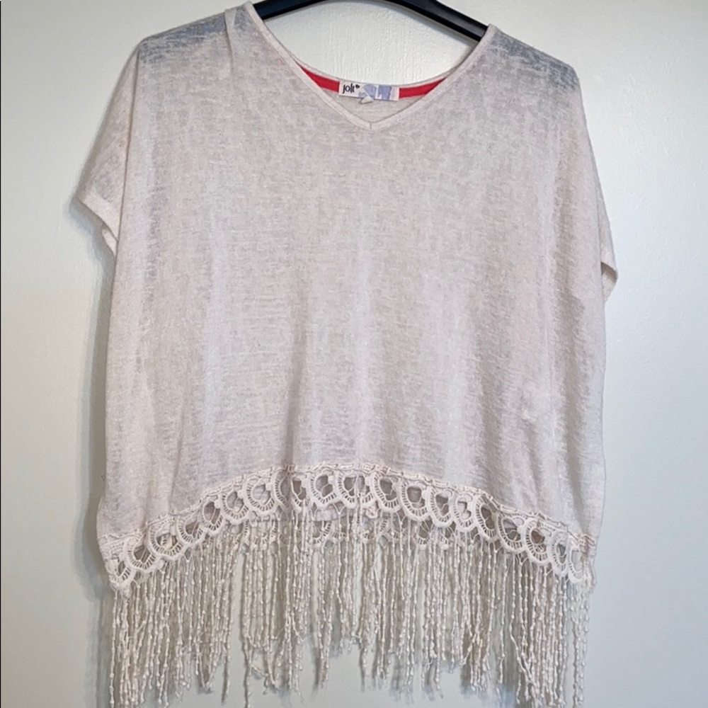 ivory tassel blouse